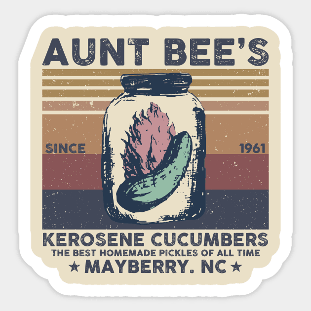 Kerosene Cucumbers The Test Homemade Pickles Of All Time Mayberry NC Sticker by Anthropomorphic